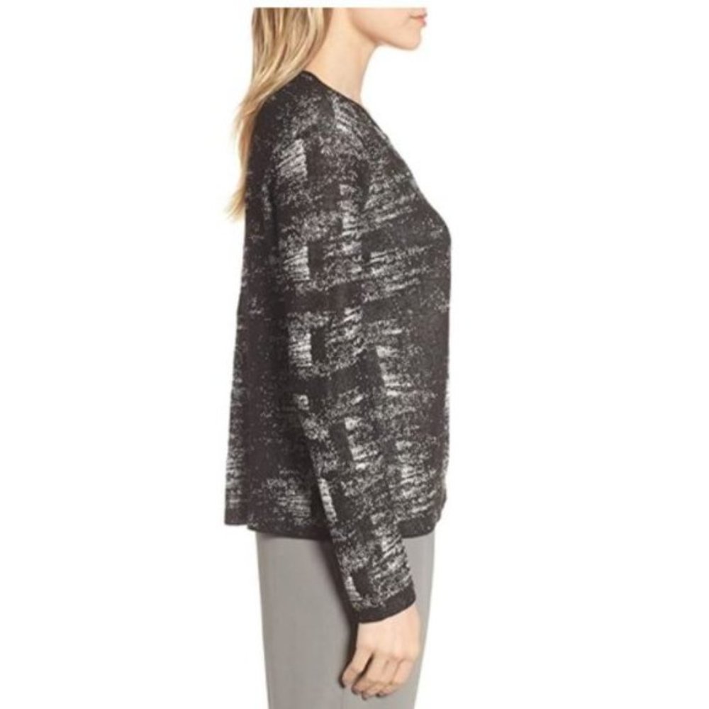 Eileen Fisher Black and White Cardigan - Picture 2 of 9